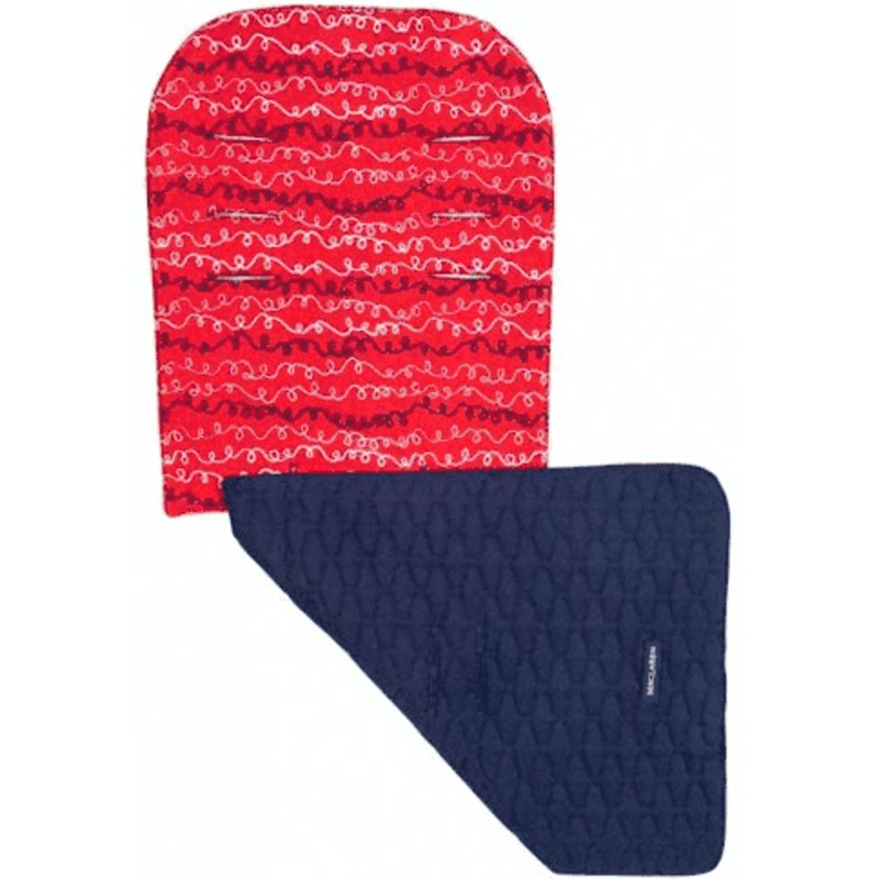 Maclaren Reversible Seat Liner Scribbles Scarlet Navy