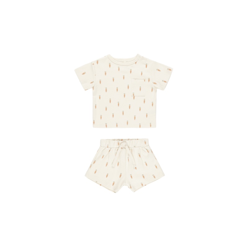 Quincy Mae Boxy Pocket Tee + Shorts Set – Carrots