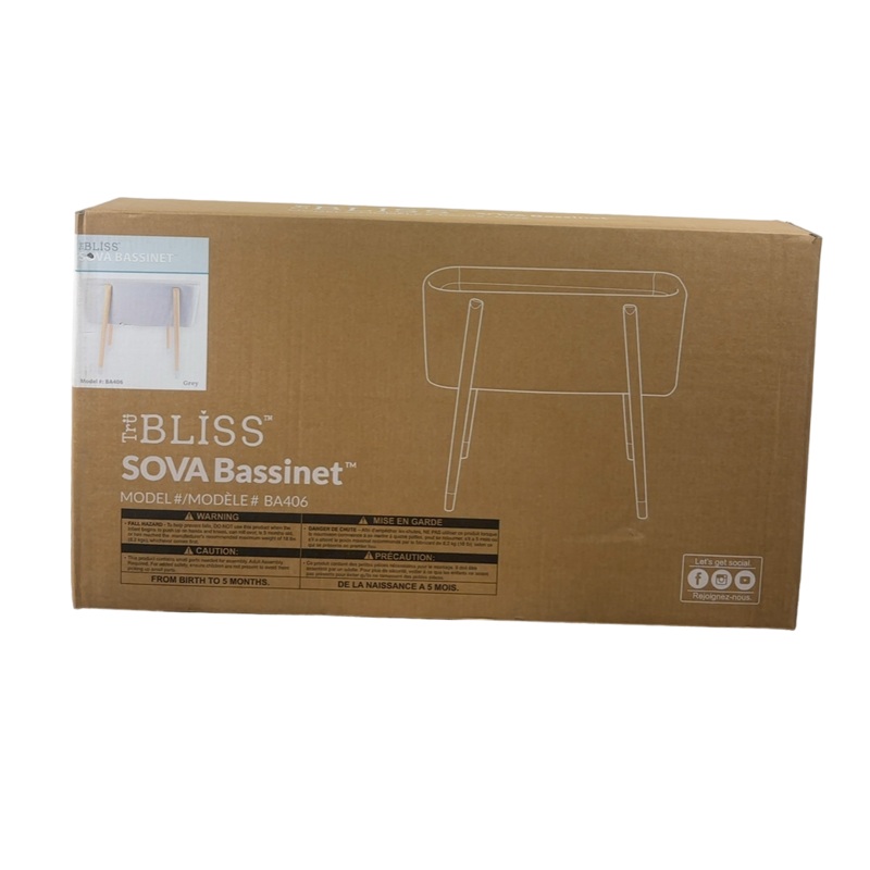 TruBliss Sova Bassinet, Grey