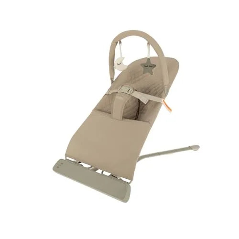 Baby Bouncer Soothing Vibration, Music, and Portable Design in Beige!