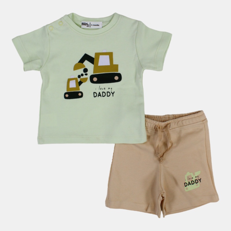 Baby Boys’ Light Green “I Love My Daddy” Pajama Set