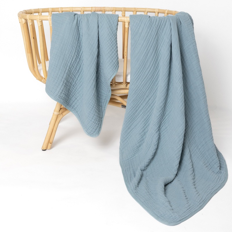 Cloud Muslin Quilt – Steel