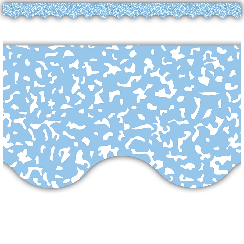 Composition Blue Scalloped Border Trim