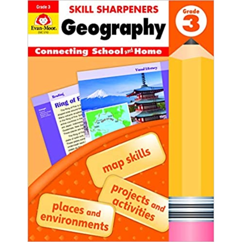Evan-Moor Skill Sharpeners: Geography, Grade 3 Activity Book