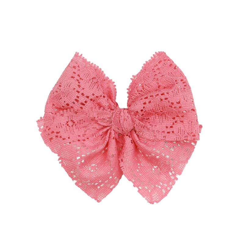 Lace Bow – Taffy Pink Clip