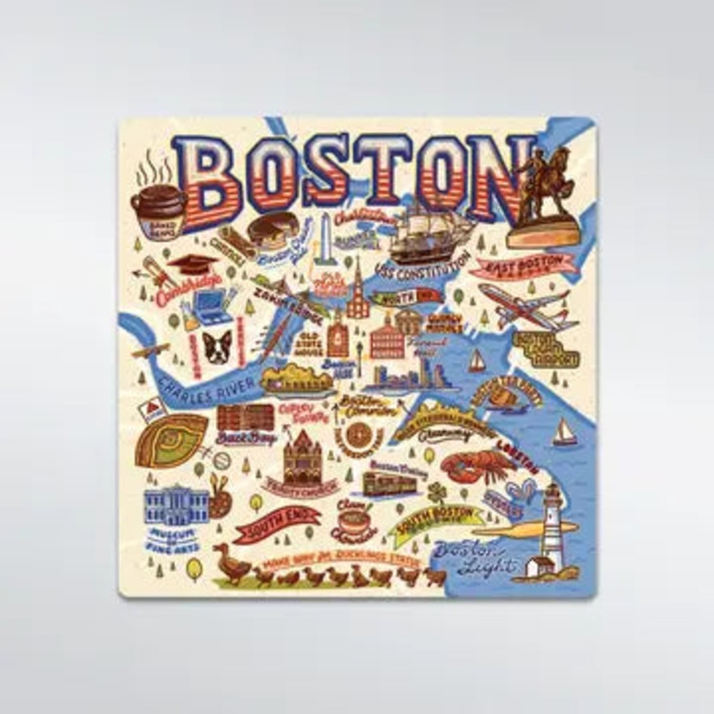 Boston Vintage Map Magnet