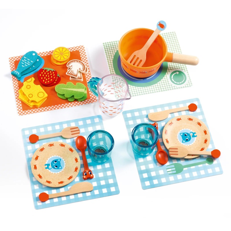 Djeco Dinner Time, Kittens Wooden Dining Set