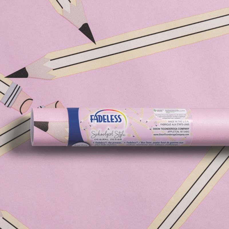 Fadeless Schoolgirl Style Bulletin Board Paper, Pencil Me In, 47.25″ x 25′ 1 Roll