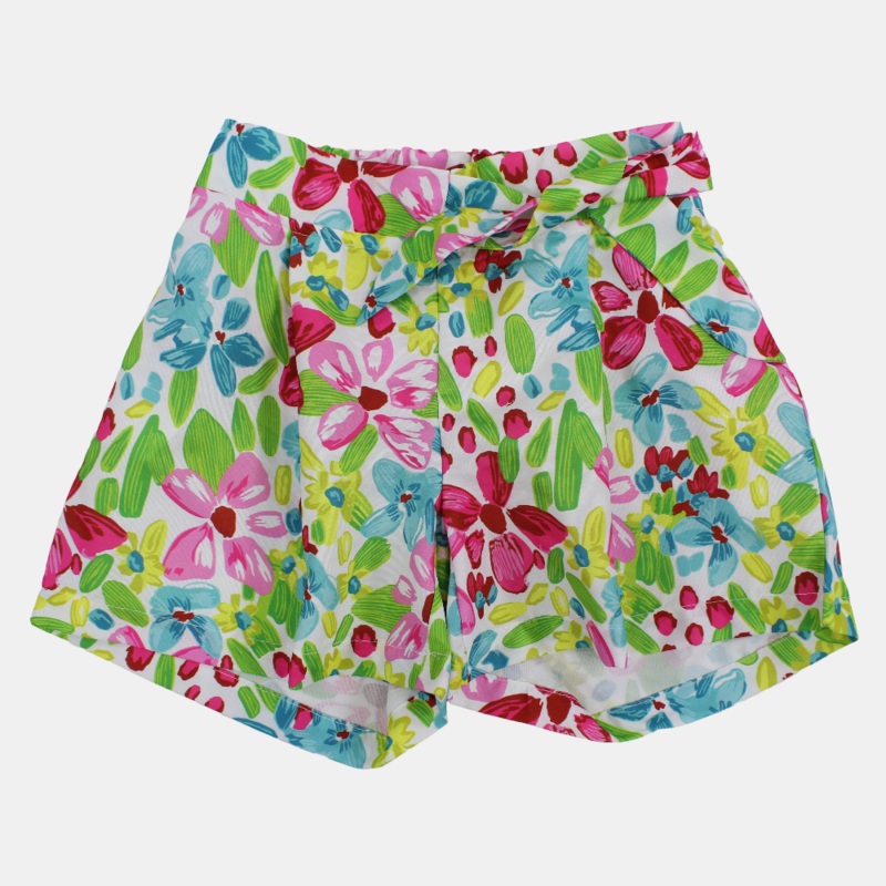 Girls Polyester Shorts – Floral Print