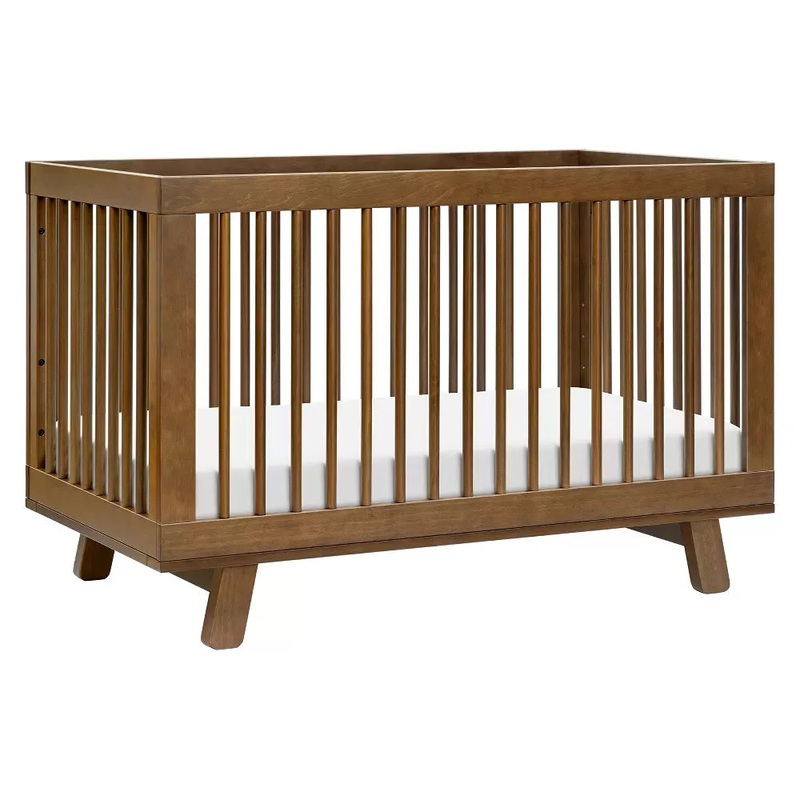 Hudson 3-In-1 Convertible Crib w/Toddler Bed Conversion Kit – Natural Walnut