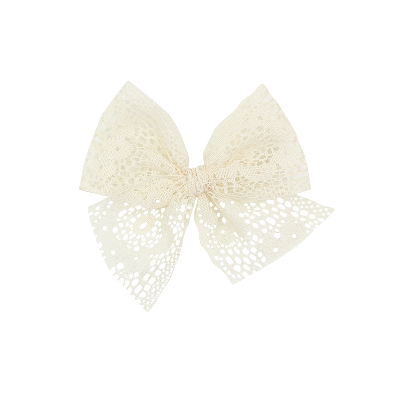 Lace Bow – Ivory Floral Clip