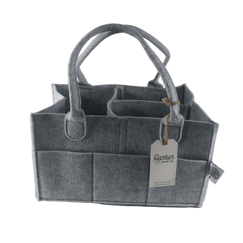 Parker Baby Co. Diaper Caddy, Grey, Regular