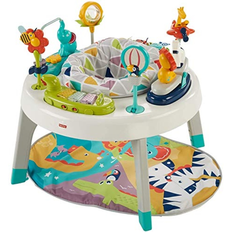 Fisher Price 3-in-1 Sit-to-Stand Activity Center, Spin ‘N Play Safari
