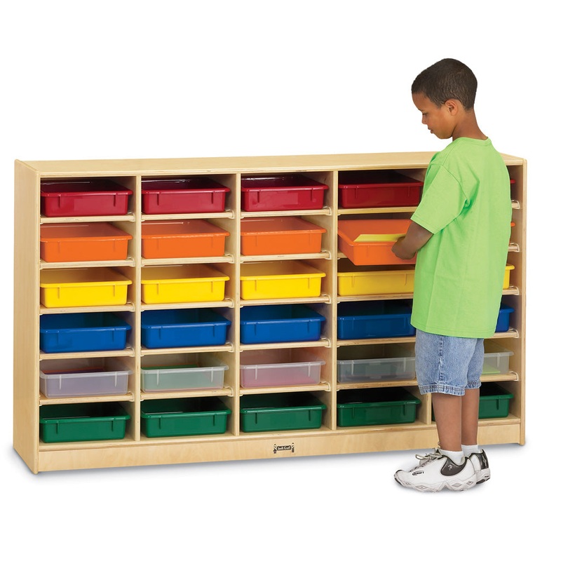 Jonti-Craft 30 Paper-Tray Mobile Storage – with Colored Paper-Trays