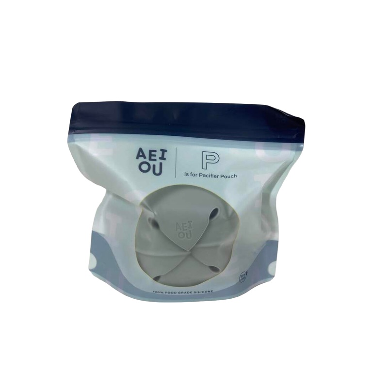 AEIOU Silicone Pacifier Pouch, Sage