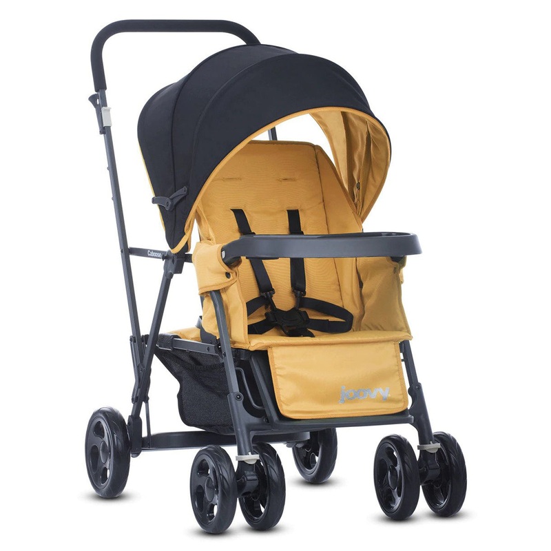 Joovy Caboose Sit And Stand Tandem Double Stroller – Graphite / Amber