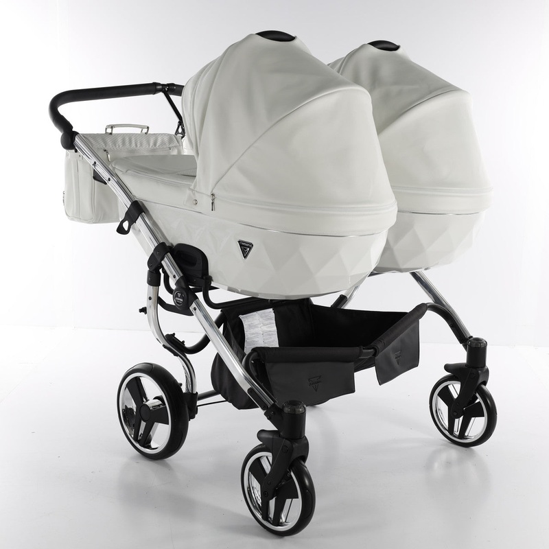 JUNAMA FLUO INDIVIDUAL WHITE SLIVER DUO SLIM – 2IN1 (2 X CARRYCOTS & 2 X SEAT UNITS)