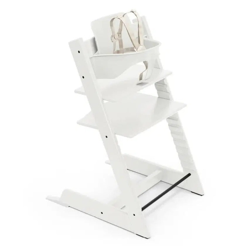 Stokke – Tripp Trapp Chair + Baby Set Bundle – White