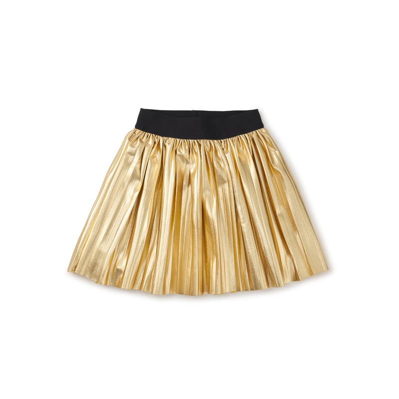 Tea Collection Pleated Metallic Twirl Skirt – Metallic Gold