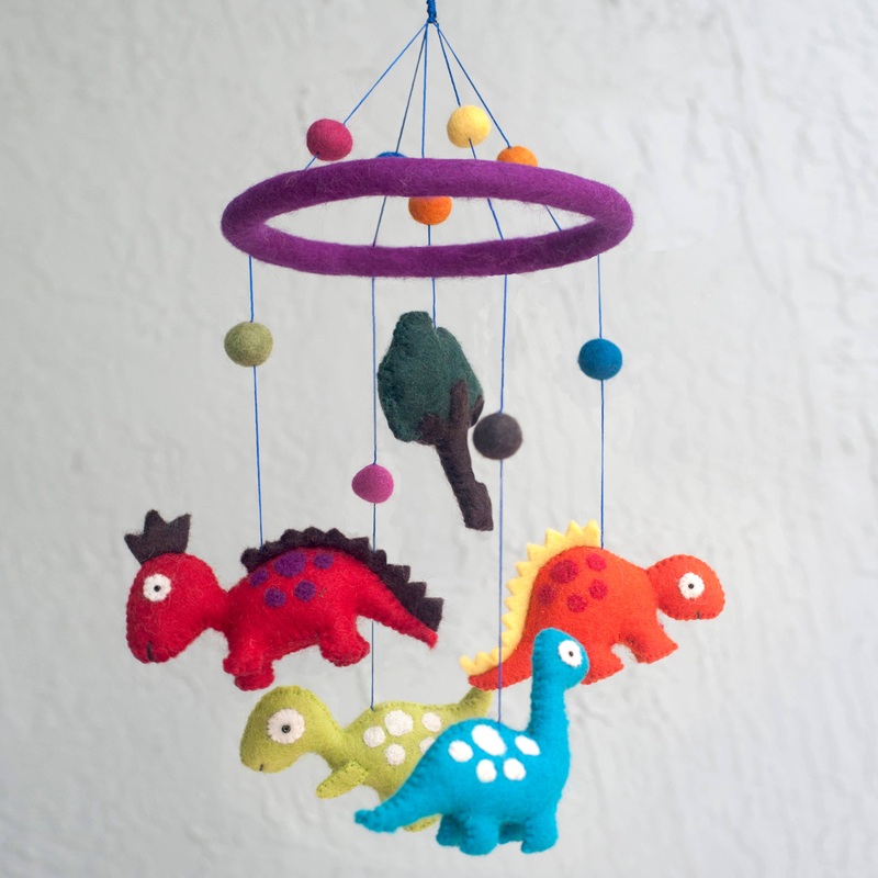 The Winding Road – Handmade Felt Mobile – Dinosaurs