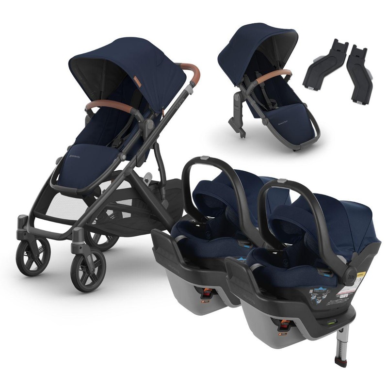 UPPAbaby VISTA V3 Twin Double Stroller with V2+ Rumbleseat + MESA MAX Travel System Bundle – Noa / Noa