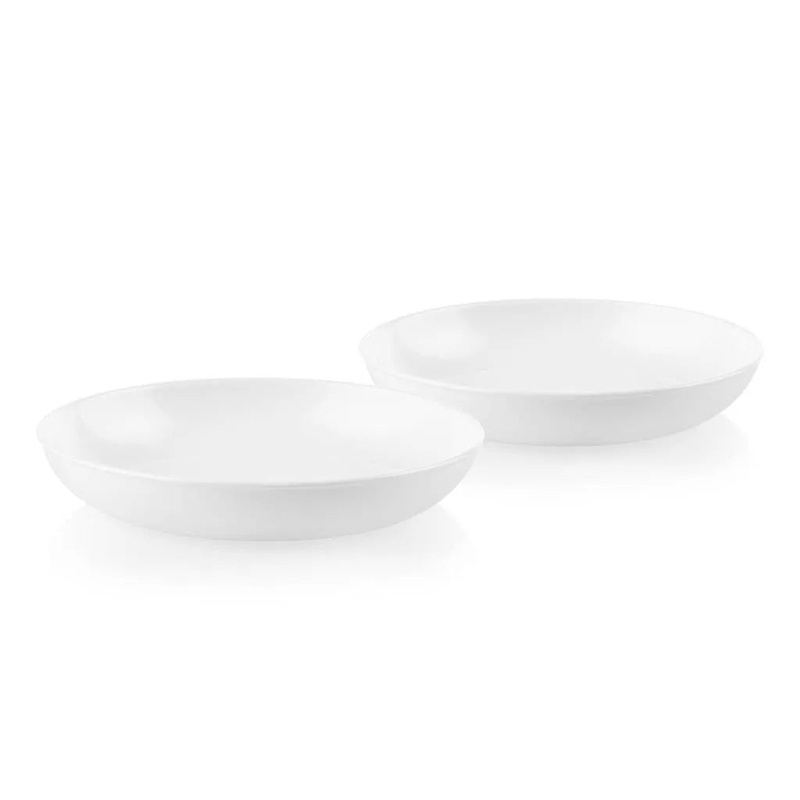 2pk Glass Vitrelle 30oz Meal Bowls White