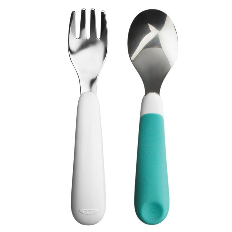 OXO Tot Fork & Spoon Set – Aqua
