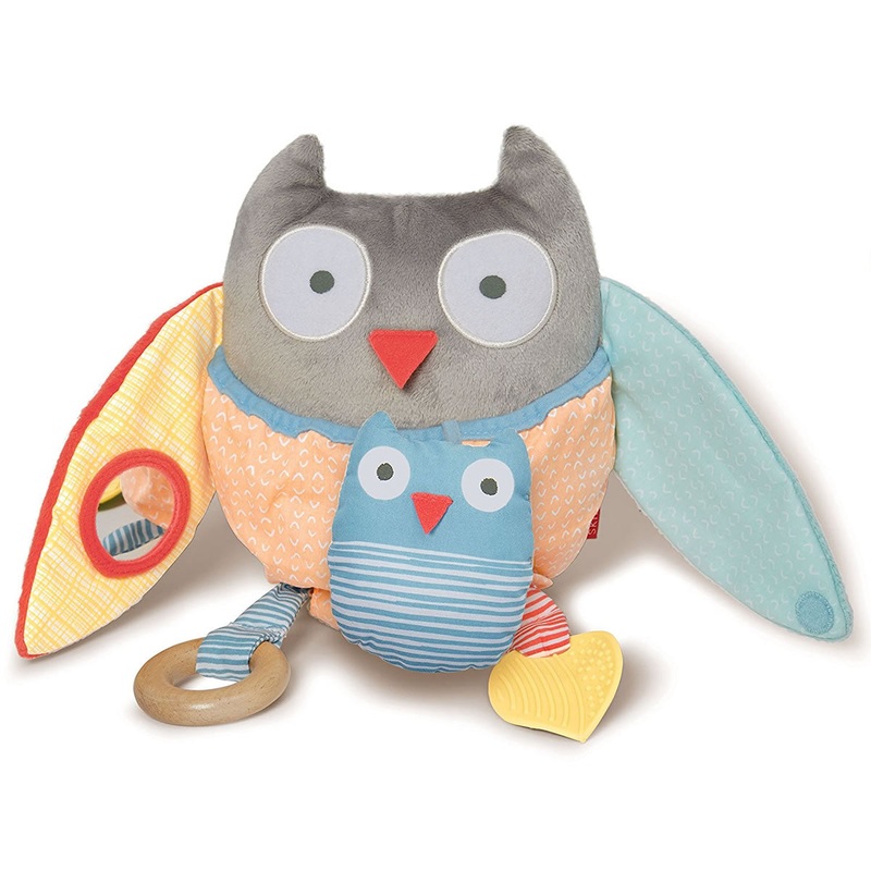 Skip Hop Treetop Friends Hug & Hide Owl Activity Toy – Grey/Pastel