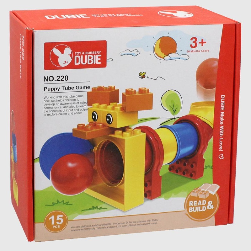 Dubie Building Blocks Educational – Puppy Tube Game 15 Pcs