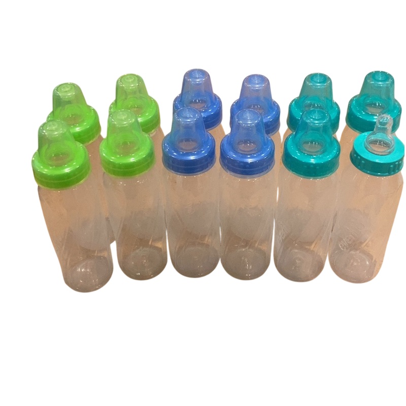 Evenflo Feeding Classic 8 oz Bottles, 12 Pack, Green/Blue/Teal