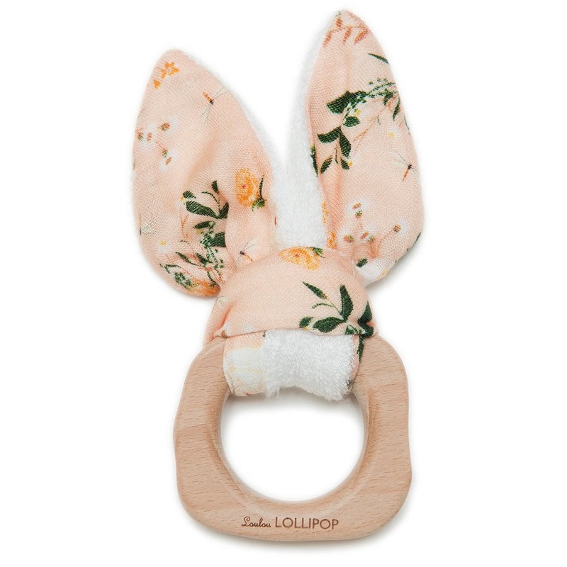 Loulou Lollipop Bunny Ear Teether – Blushing Protea