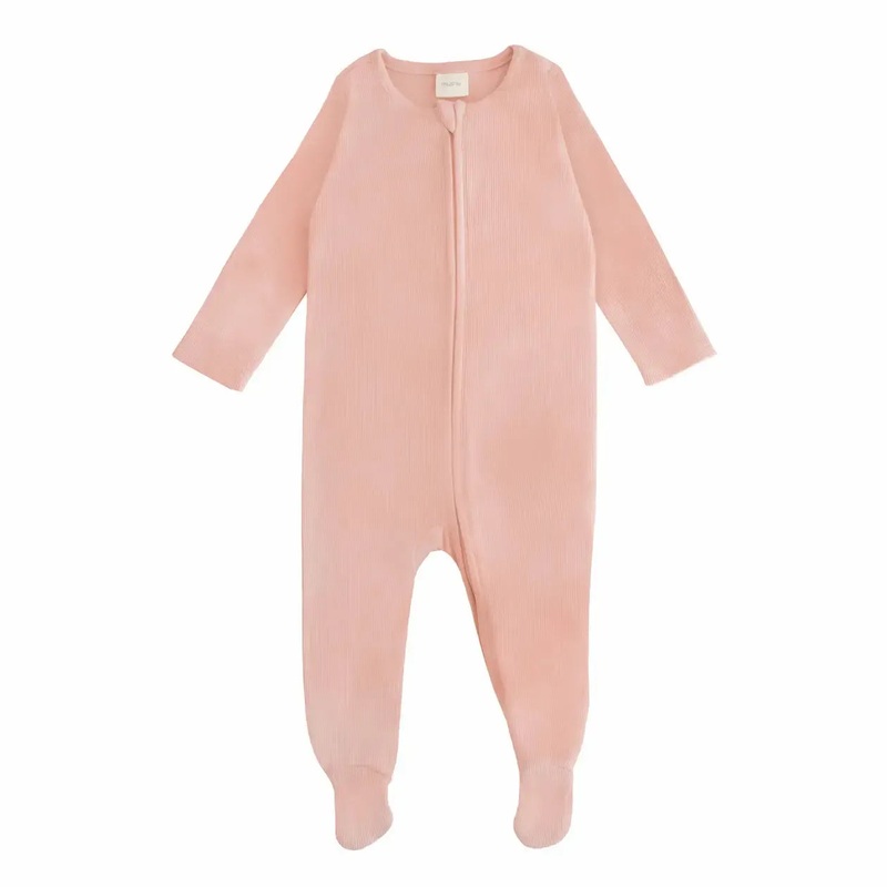 Mushie – Zipper Footie – Blush