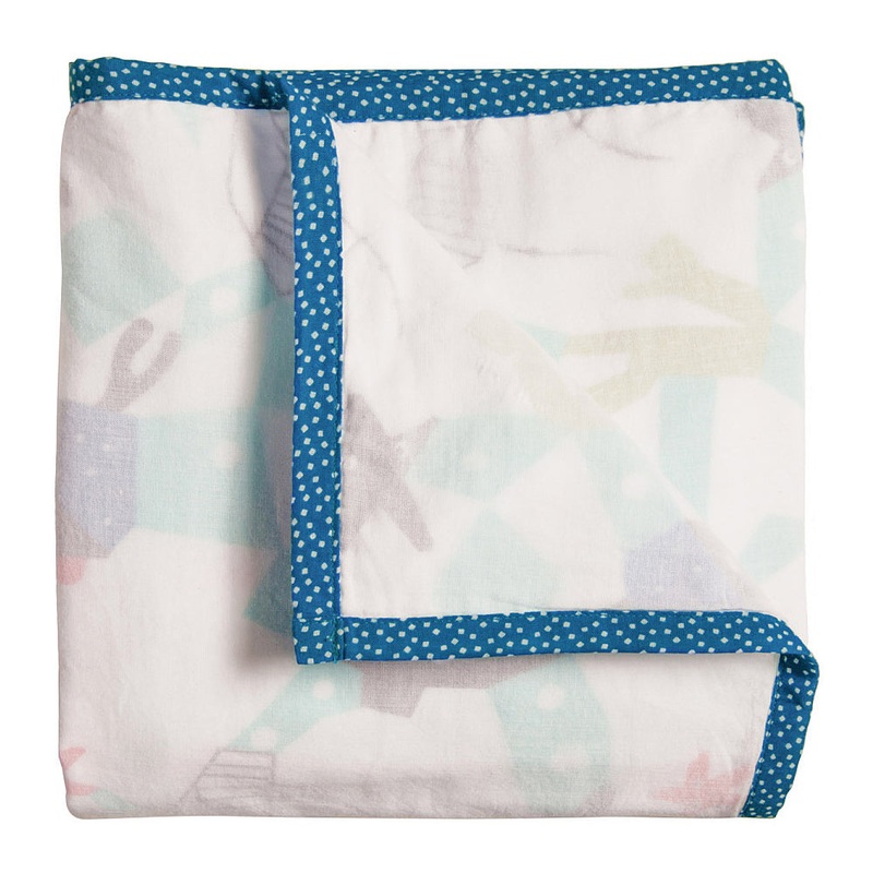 Nursery Works Oceanography 3-Layer Organic Muslin Blanket – Reef