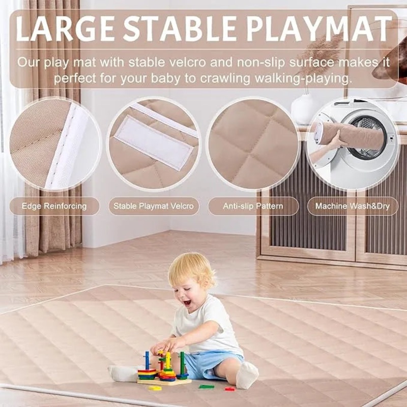 Omzer Baby Playpen with Mat 71″59″ – Extra Large Playpen for Babies and Toddlers with Mat Included (See Description)