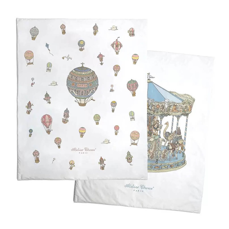 Reversible Quilt Hot Air Balloon/Carousel Blue