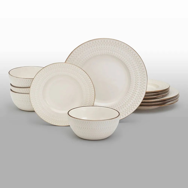 Tabletops Unlimited Taylor 12-pc. Stoneware Dinnerware Set, One Size, Beige