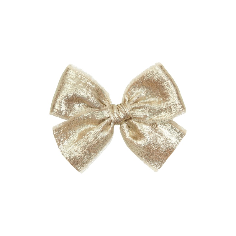 Chiffon Bow – Gold Clip