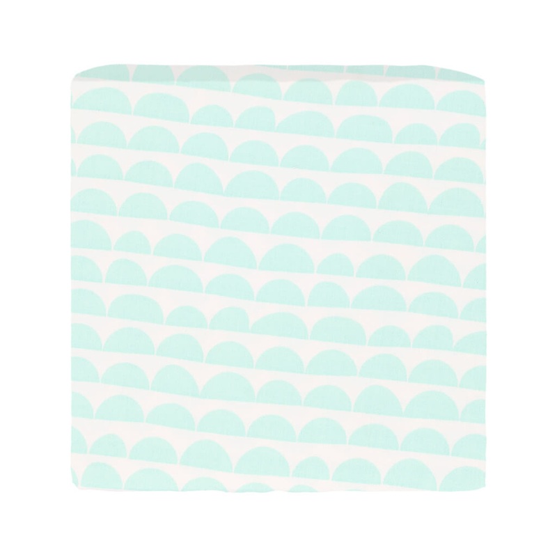 Crib Fitted Sheet Mini Mint Scallop