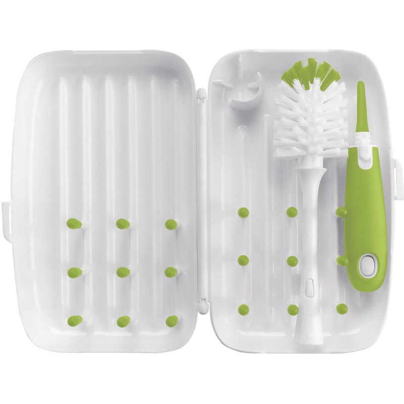 OXO Tot On-The-Go Drying Rack and Bottle Brush – Green
