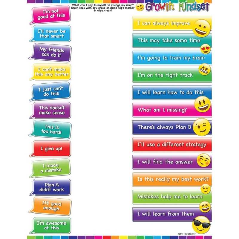 Smart Poly Chart 17″X22″, Emoji Growth Mindset