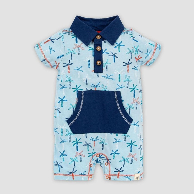 Burt’s Bees Baby Quirky Palms Polo Organic Cotton Romper 0-3 Months