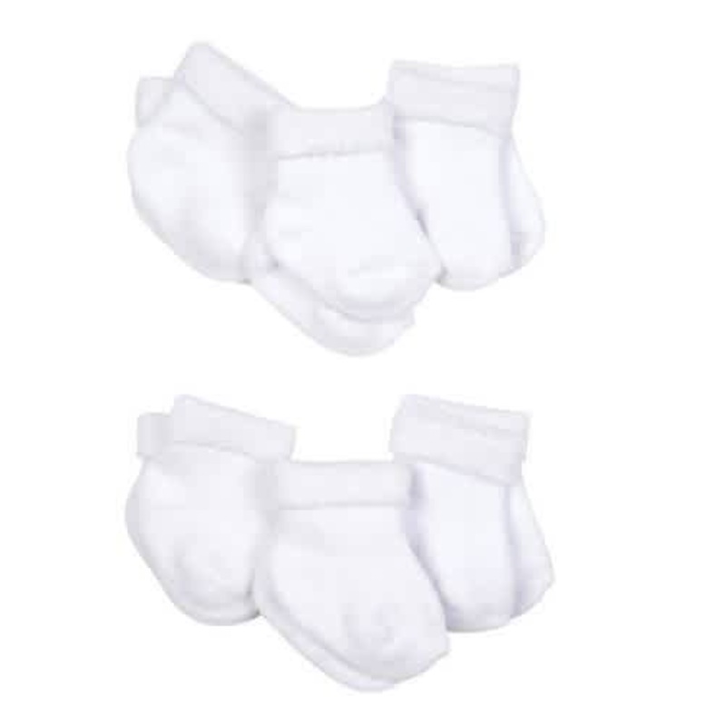 Gerber Organic 6-Pack Baby Neutral White Wiggle Proof Socks