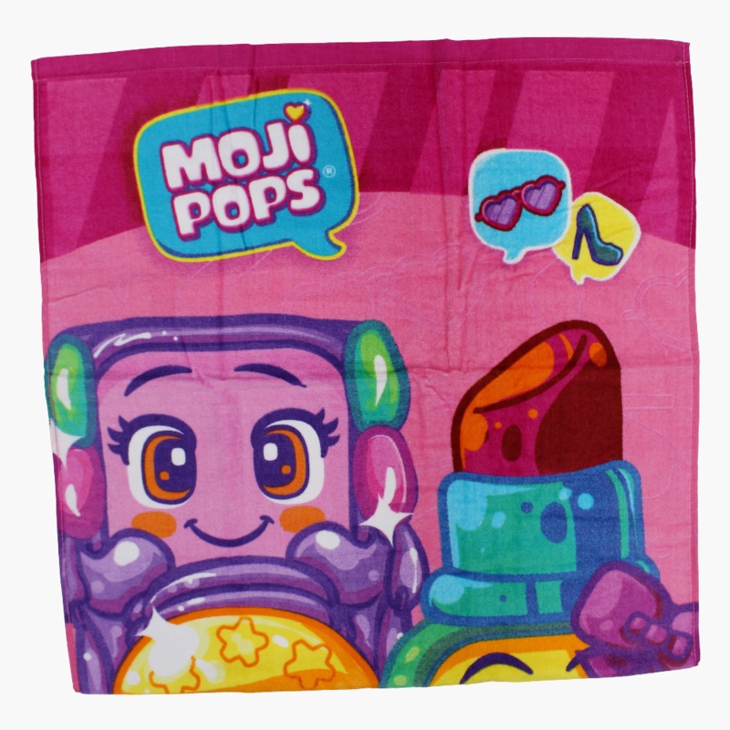 Girls Beach Towel  Pink with Moji Pops Print (60120 cm)