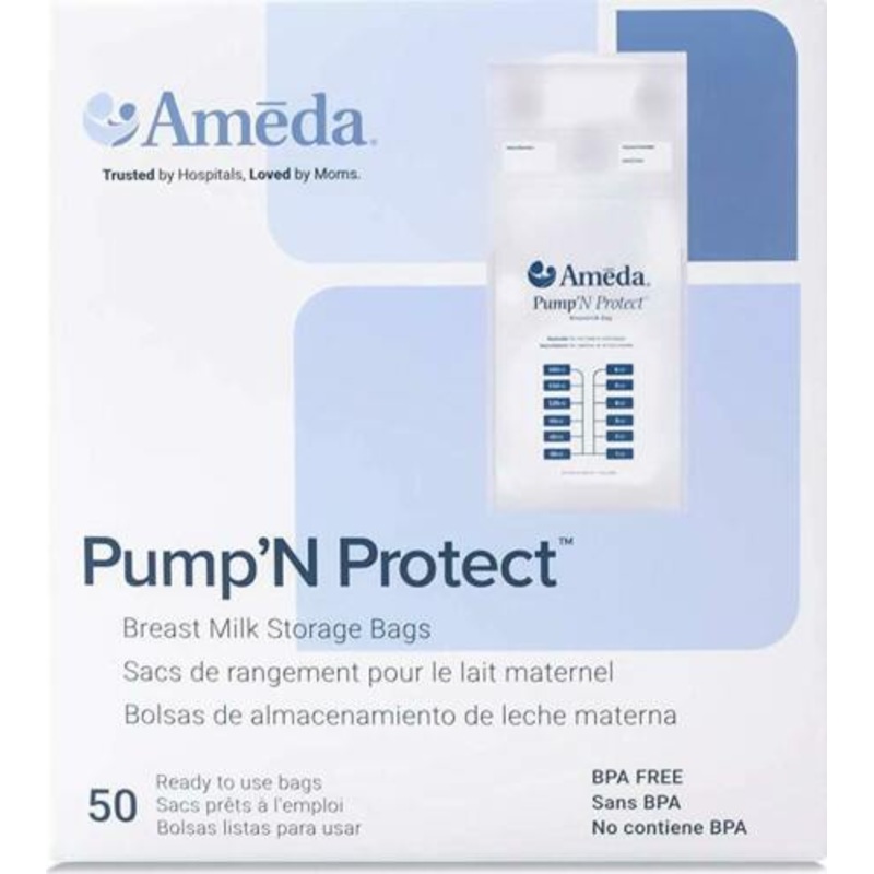 Ameda Pump ‘N Protect 6oz Breast Milk Storage Bags 50 Count