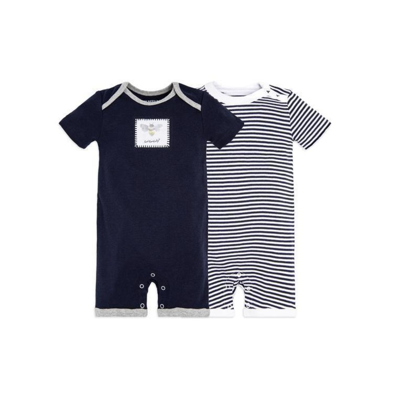 Burt’s Bees Baby Honey Bee Organic Cotton Romper 2 Pack Newborn