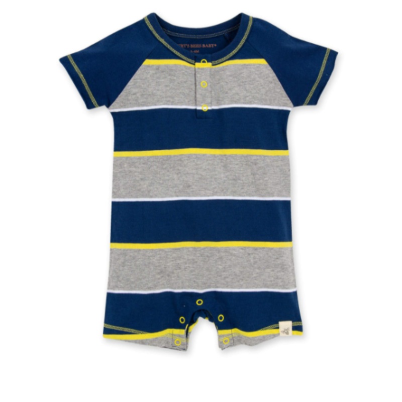 Burt’s Bees Baby Rugby Stripe Organic Cotton Romper 3-6 Months