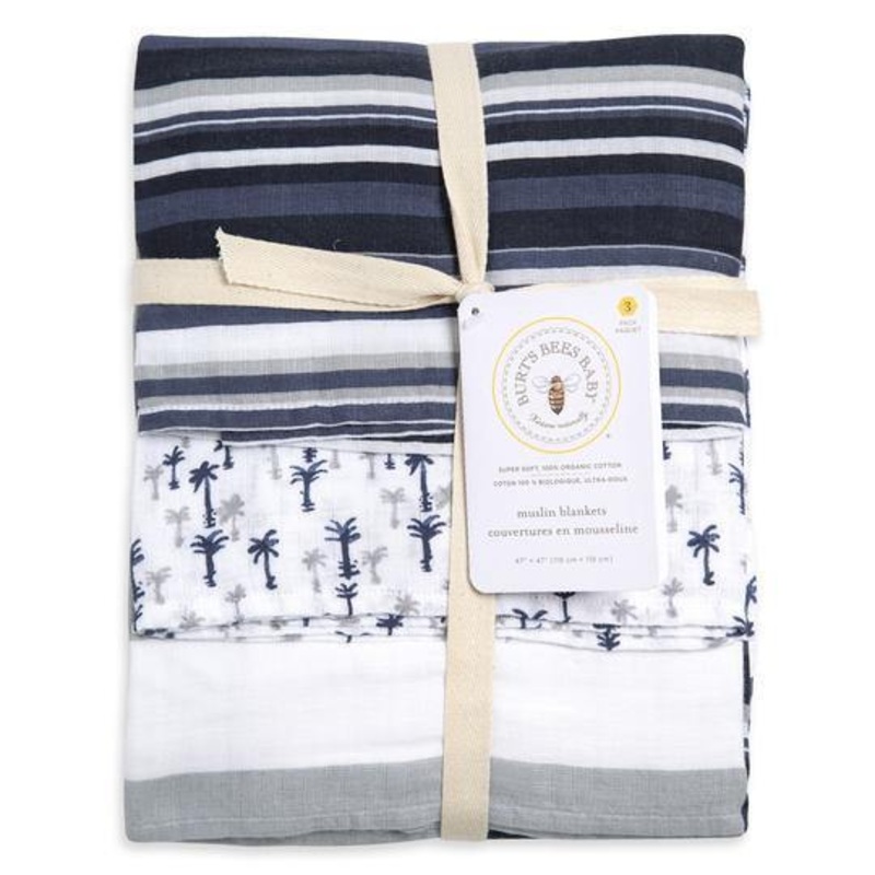 Burt’s Bees Baby Woven Muslin Blanket Breezy Palms