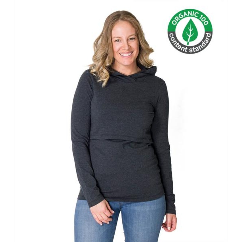 Momzelle Nursing Hoodie Small Grey
