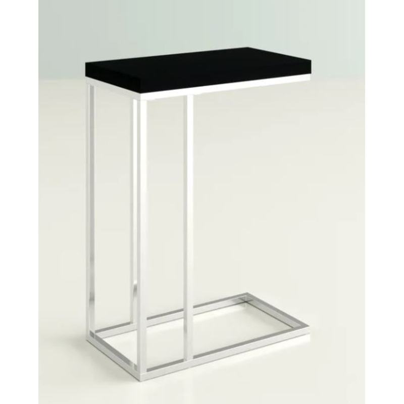 Pumping Station End Table Chrome & Black Wood