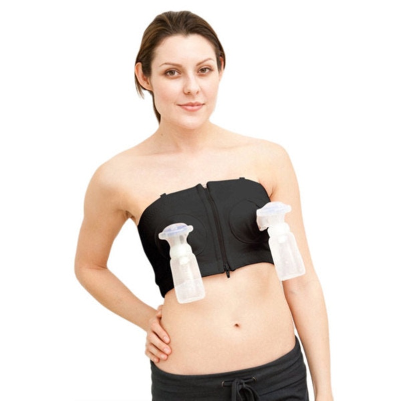 Simple Wishes Hands Free Breast Pump Bra Black L+